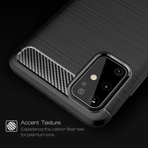  Techsuit - Szénszálas Szilikon - Samsung Galaxy S21 Ultra 5G - Fekete tok - 5