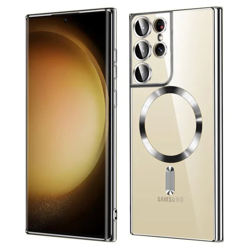  Techsuit - Luxus Kristály MagSafe - Samsung Galaxy S21 Ultra 5G - Ezüst tok - 1