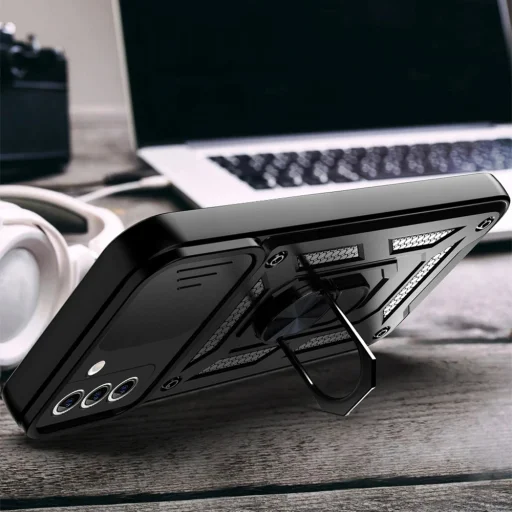  Techsuit - CamShield Sorozat - Samsung Galaxy S22 Plus 5G - Fekete tok - 4