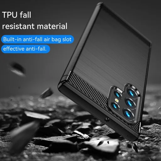  Techsuit - Karbon Szilikon - Samsung Galaxy S22 Ultra - Fekete tok - 7