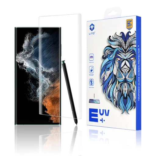  Lito - 3D UV Üveg - Samsung Galaxy S22 Ultra 5G - Átlátszó - 1