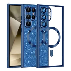  Techsuit - Luxus Csillogó MagSafe - Samsung Galaxy S22 Ultra 5G - Mélykék tok