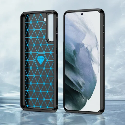  Techsuit - Szénszálas Szilikon - Samsung Galaxy S22 - Fekete tok - 4