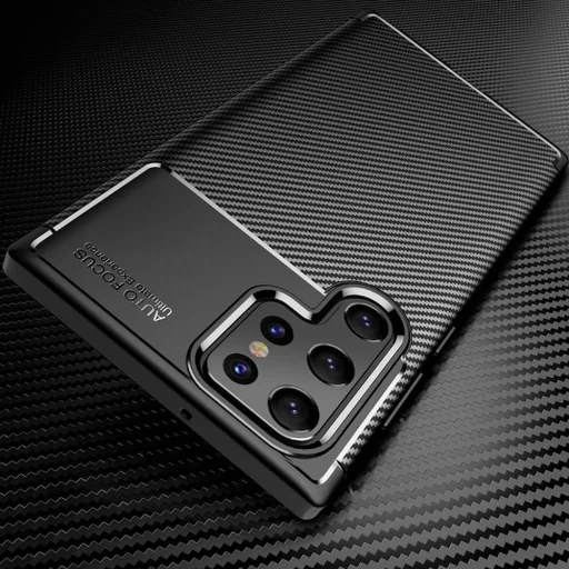  Techsuit - CarbonFiber - Samsung Galaxy S22 Ultra 5G - Fekete tok - 6