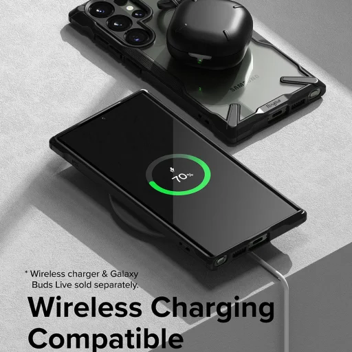  Ringke - Fusion X Design - Samsung Galaxy S23 Ultra - Fekete terepmintás tok - 5