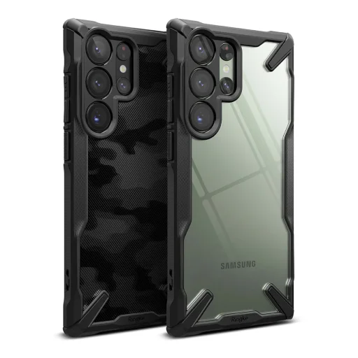  Ringke - Fusion X Design - Samsung Galaxy S23 Ultra - Fekete terepmintás tok - 7