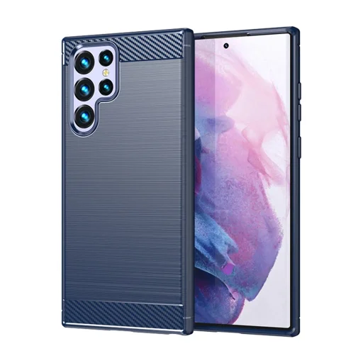  Techsuit - Karbonszilikon - Samsung Galaxy S22 Ultra 5G - Kék tok - 1