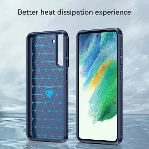  Techsuit - Karbon Szilikon - Samsung Galaxy S21 FE 5G - Kék tok - 3
