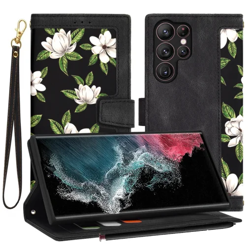  Techsuit - FlipCraft - Samsung Galaxy S22 Ultra 5G - Hajnal Virágai tok - 1