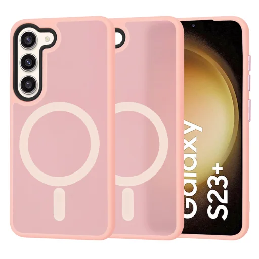  Techsuit - HaloFrost MagSafe Sorozat - Samsung Galaxy S23 Plus - Rózsaszín tok - 1