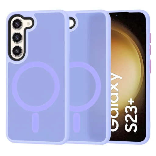  Techsuit - HaloFrost MagSafe sorozat - Samsung Galaxy S23 Plus - Világos Lila tok - 1