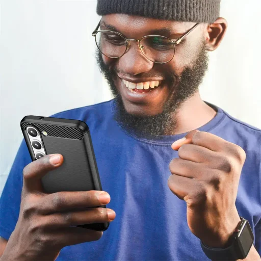  Techsuit - Szénszálas Szilikon - Samsung Galaxy S23 - Fekete tok - 6