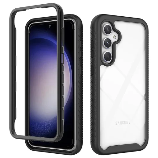  Techsuit - Defense360 Pro + Képernyővédő - Samsung Galaxy S23 FE - Fekete tok - 1