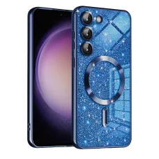  Samsung Galaxy S23 mélykék Techsuit luxus csillogó MagSafe tok