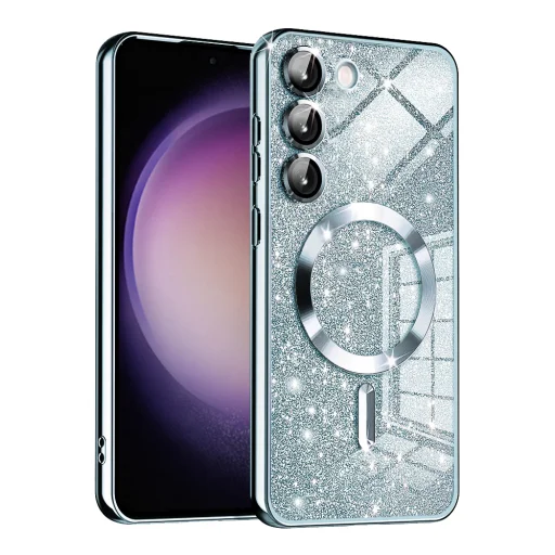  Techsuit - Luxus Csillogó MagSafe - Samsung Galaxy S23 Plus - Világoskék tok - 1