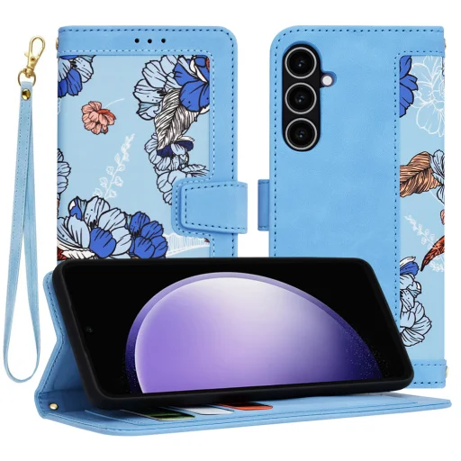  Techsuit - FlipCraft - Samsung Galaxy S23 FE - Élénk Kék tok - 1