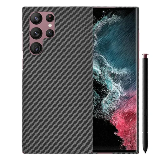  Techsuit - Carbonite Szálhéj - Samsung Galaxy S22 Ultra 5G - Fekete tok - 1