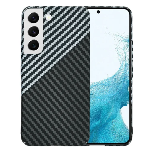  Techsuit - Szénszálas Borítás - Samsung Galaxy S22 5G - Lopakodó Szürke tok - 1