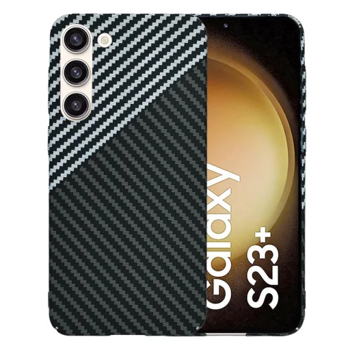  Techsuit - Karbonit Szálhéj - Samsung Galaxy S23 Plus - Lopakodó Szürke tok - 1