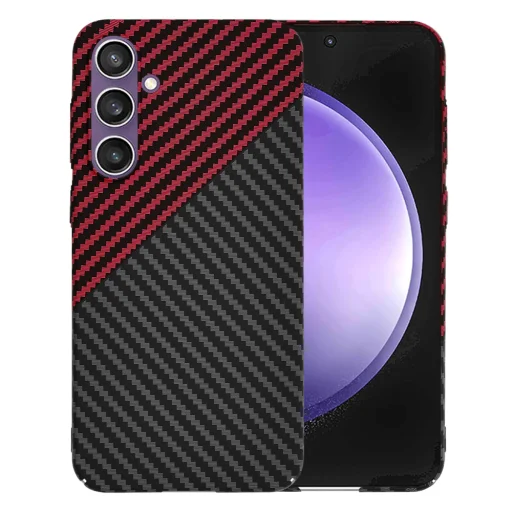  Techsuit - Carbonite FiberShell - Samsung Galaxy S23 FE - Piros Vortex tok - 1