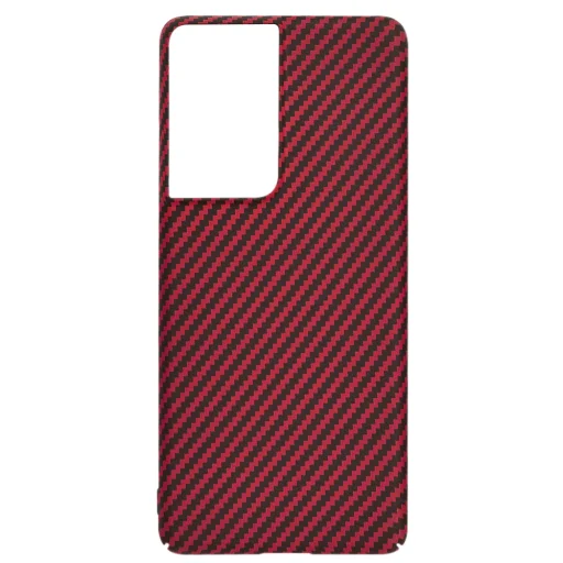  Techsuit - Carbonit Szálburkolat - Samsung Galaxy S21 Ultra 5G - Piros tok - 7