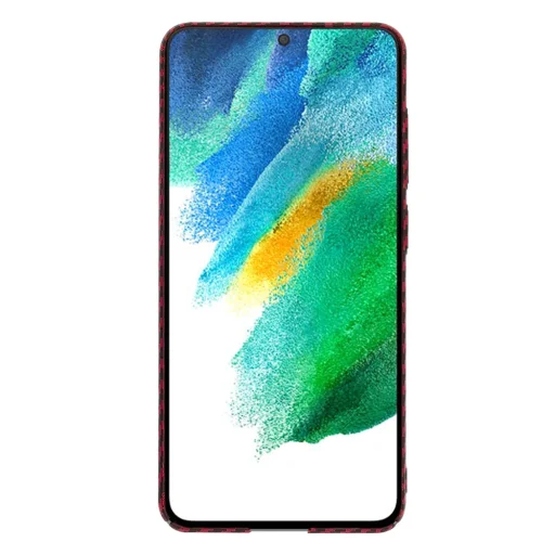  Techsuit - Carbonit Szálhéj - Samsung Galaxy S21 FE 5G - Piros tok - 2