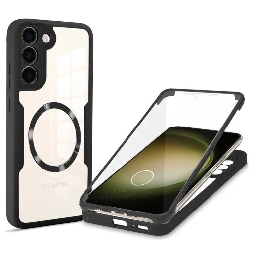  Techsuit - ColorVerse 360 MagSafe Sorozat + Képernyővédő - Samsung Galaxy S23 Plus - Fekete tok - 1