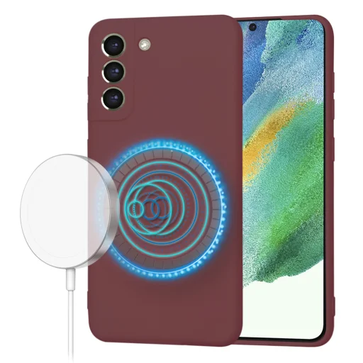  Techsuit - SoftFlex MagSafe - Samsung Galaxy S21 FE 5G - Szilvavörös tok - 1