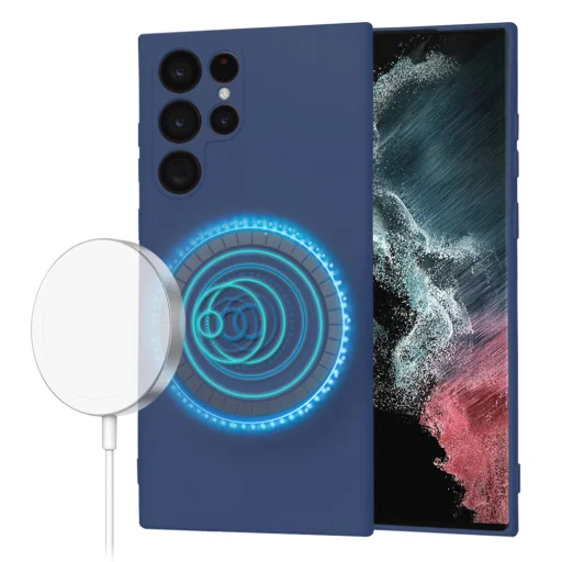  Techsuit - SoftFlex MagSafe - Samsung Galaxy S22 Ultra 5G - Tengerészkék tok - 1