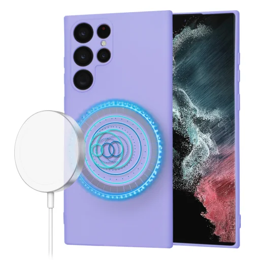  Techsuit - SoftFlex MagSafe - Samsung Galaxy S22 Ultra 5G - Világoslila tok - 1