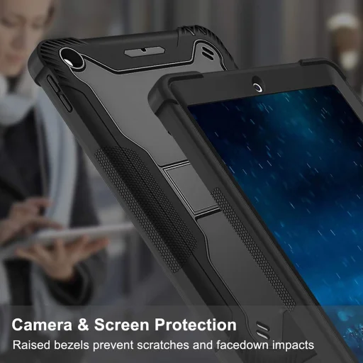  Techsuit - Masszív TabShell + Képernyővédő - iPad 9.7 (2017 / 2018) - Fekete tok - 4