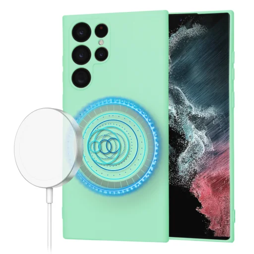  Techsuit - SoftFlex MagSafe - Samsung Galaxy S22 Ultra 5G - Menta Zöld tok - 1