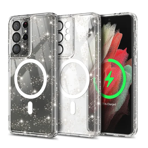  Techsuit - SparkleSkin MagSafe Széria - Samsung Galaxy S21 Ultra 5G - Átlátszó tok - 1