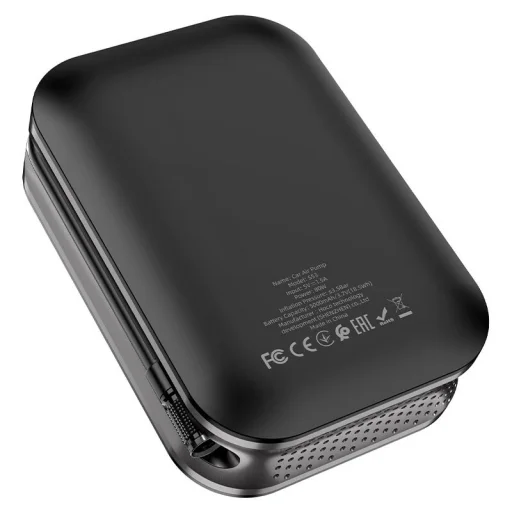  Hoco - Autós légkompresszor (S53) - Okos, hordozható bicikli és motorkerékpár gumiabroncs felfújáshoz LED fénnyel, 5000mAh, 3,5 bar - Fekete - 6