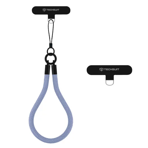  Techsuit - Kötél Csuklópánt (RWS2-17) - Telefonokhoz, kulcstartó zsinórral, nylon fonott, tartós, univerzális - Matt Égbolt - 1