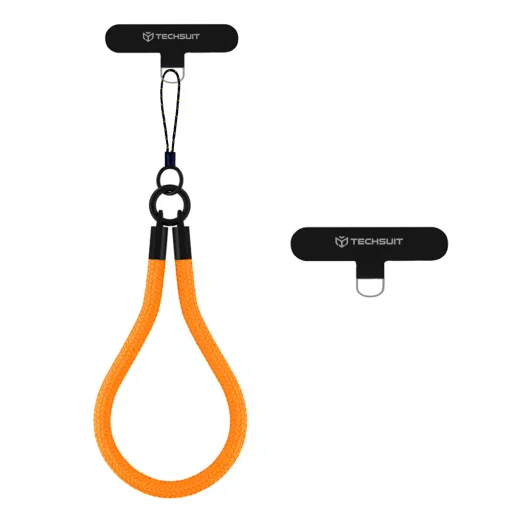 Techsuit - Kötél Csuklópánt (RWS2-01) - Telefonokhoz, Kulcstartó Zsinórral, Nylon Fonott, Tartós, Univerzális - Lángoló Tűz - 1