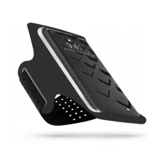 Techsuit - Sport karszalag (TH10) - fülhallgató kábel klipszekkel, 7" méretig kompatibilis telefonokhoz - Fekete / Szürke