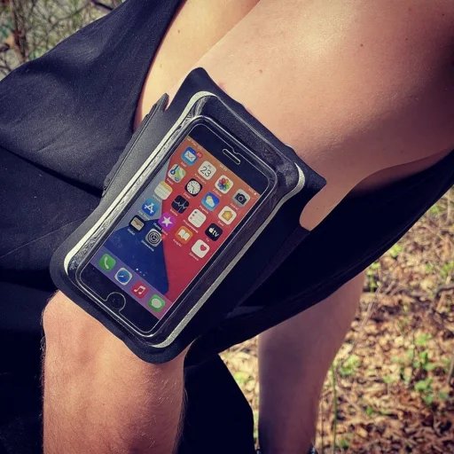  Techsuit - Sportkarpánt (TH10) - Tépőzárral, telefonokhoz, max 6,5" - Fekete / Szürke - 6