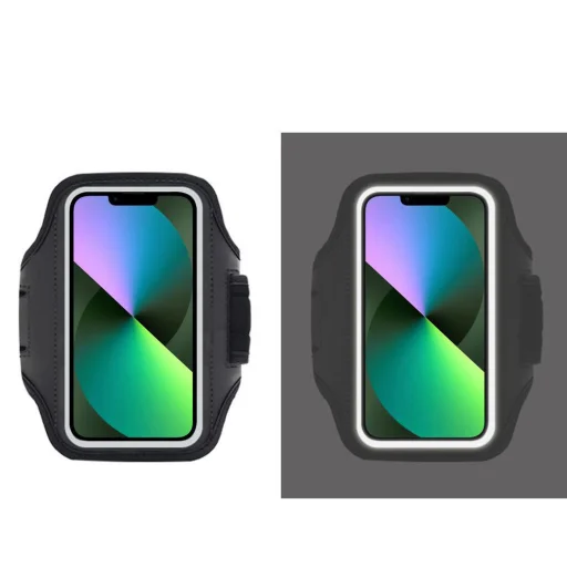  Techsuit - Sport Karszalag (TH20) - Tépőzárral, Telefonokhoz, maximum 6.8" - Fekete - 6