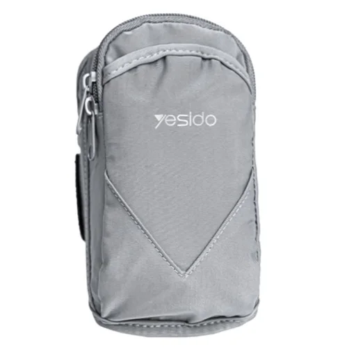 Yesido - Sport karszalag (WB12) - tépőzárral, telefonokhoz, maximum 6,8" - Szürke - 1