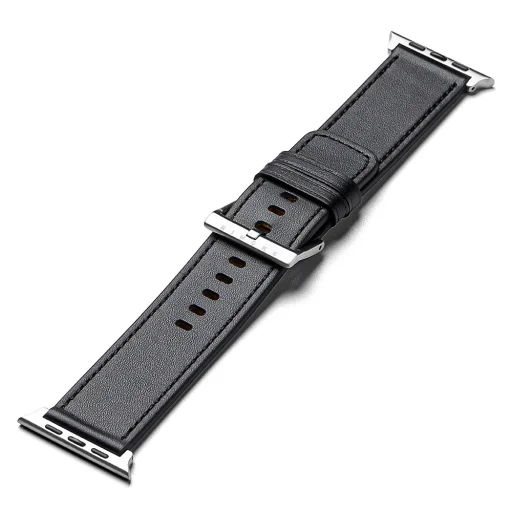  Ringke - Leather One Basic Bold - Apple Watch 1/2/3/4/5/6/7/8/9/10/SE/SE 2/Ultra/Ultra 2 (42/44/45/46/49mm) - Fekete - 2