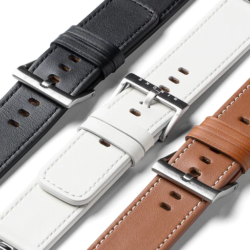  Ringke - Leather One Basic Bold - Apple Watch 1/2/3/4/5/6/7/8/9/10/SE/SE 2/Ultra/Ultra 2 (42/44/45/46/49mm) - Fekete - 7