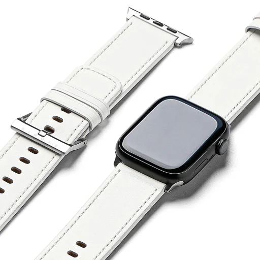  Ringke - Bőr Egy Alapvető Márkás - Apple Watch 1/2/3/4/5/6/7/8/9/10/SE/SE 2/Ultra/Ultra 2 (42/44/45/46/49mm) - Fehér - 1