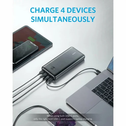  Anker - Power Bank PowerCore III Elite (A1291H11) - 2x Type-C, 2x USB, 25600mAh, 87W - Fekete - 5