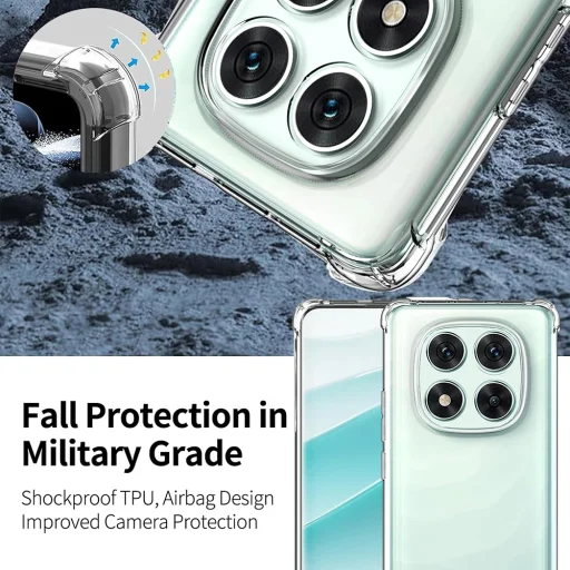  Techsuit - Ütésálló Átlátszó Szilikon - Xiaomi Redmi Note 14 Pro 4G / Poco F7 - Átlátszó tok - 4