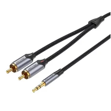Kábel Audio 2xRCA a 3.5mm Vention BCNBK 8m (szürke)