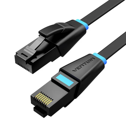Lapos hálózati kábel UTP CAT6 Vention IBJBN RJ45 Ethernet 1000Mbps 15m Fekete - 2