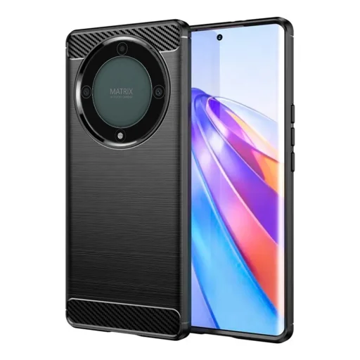  Techsuit - Szénszilikon - Honor Magic5 Lite - Fekete tok - 1