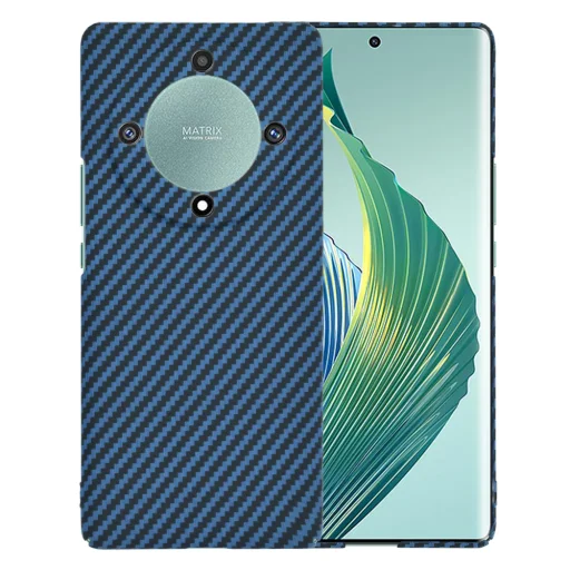 Techsuit - Karbonit Szálhéj - Honor Magic5 Lite - Ciánkék tok - 1