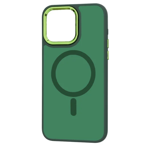  Techsuit - HaloFrost MagSafe Sorozat (Zöld Kamera Keret) - iPhone 15 Pro Max - Éjféli Zöld tok - 2